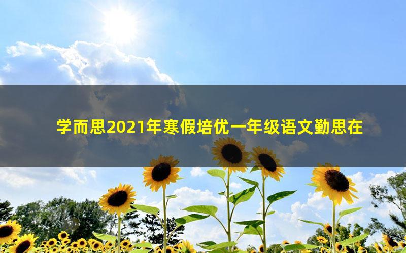 学而思2021年寒假培优一年级语文勤思在线潘晓琳（完结）（7.62G高清视频）