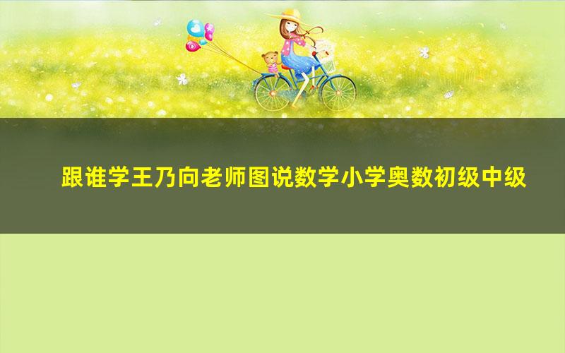 跟谁学王乃向老师图说数学小学奥数初级中级高级全套视频课程（高清打包）