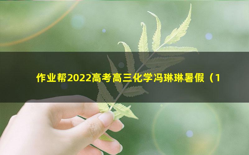 作业帮2022高考高三化学冯琳琳暑假（13.2G高清视频）