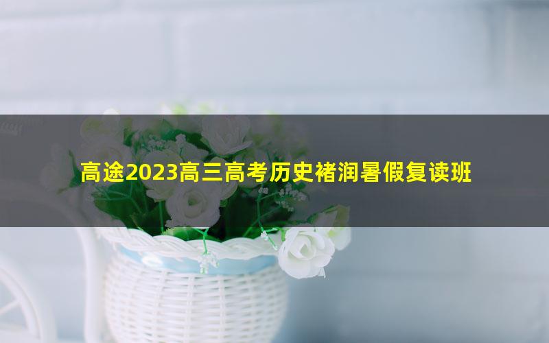 高途2023高三高考历史褚润暑假复读班 