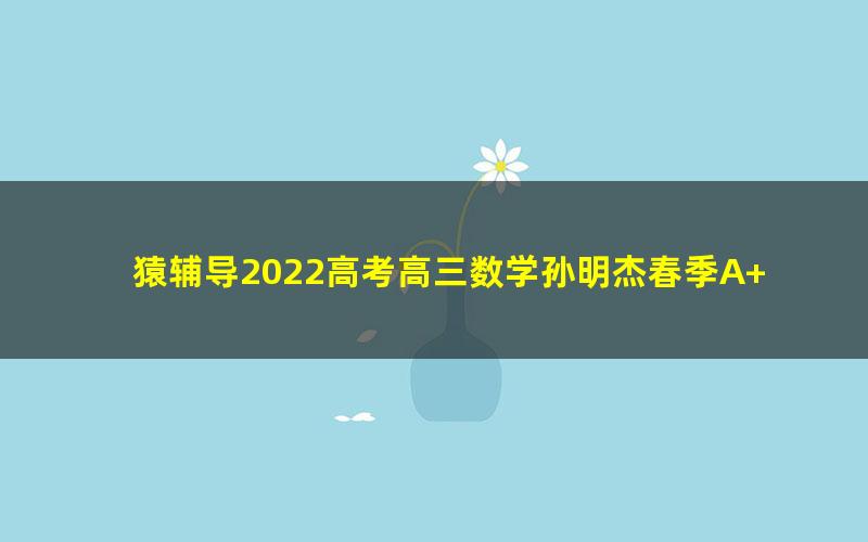 猿辅导2022高考高三数学孙明杰春季A+班 