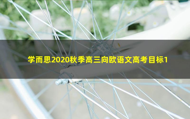 学而思2020秋季高三向欧语文高考目标125+直播班（完结）（5.96G高清视频）