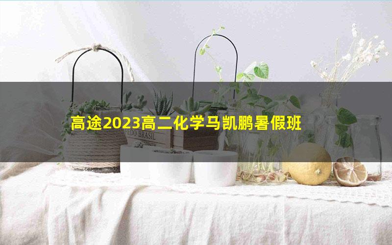 高途2023高二化学马凯鹏暑假班 