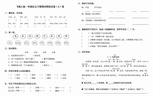 飞翔期末模拟试卷PDF 