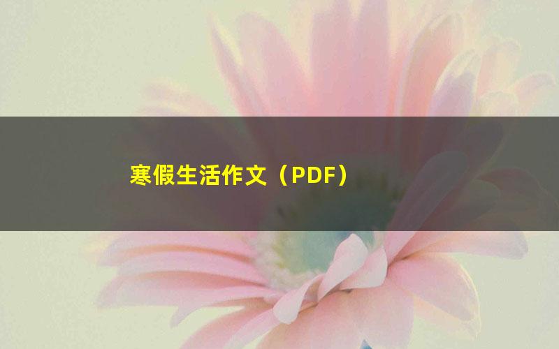 寒假生活作文（PDF）