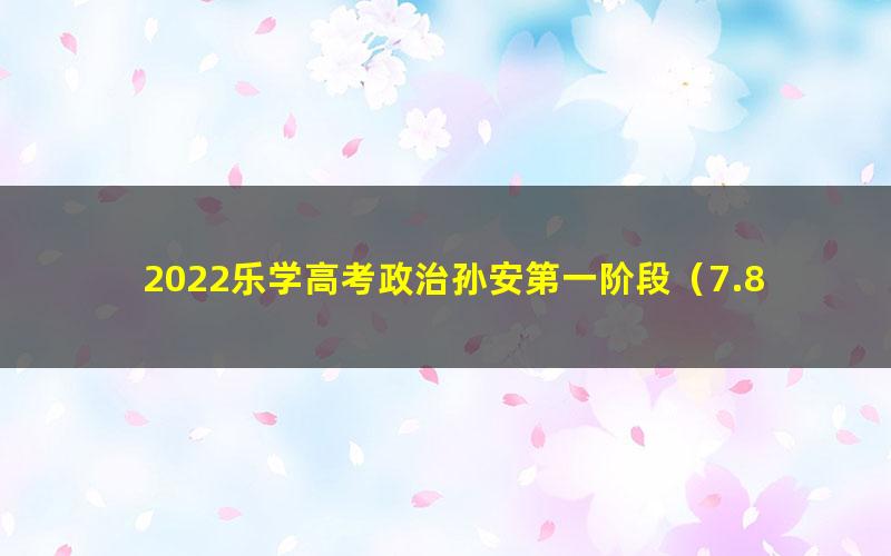 2022乐学高考政治孙安第一阶段（7.88G高清视频）