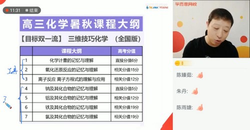 学而思2021年暑期高三化学目标A+贾世增（完结）（2022学年11.9G高清视频）