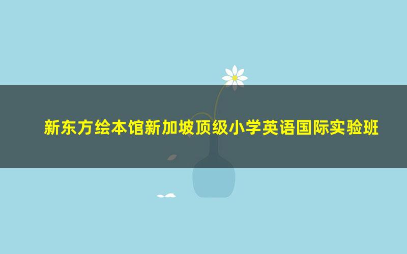 新东方绘本馆新加坡顶级小学英语国际实验班词汇课程 