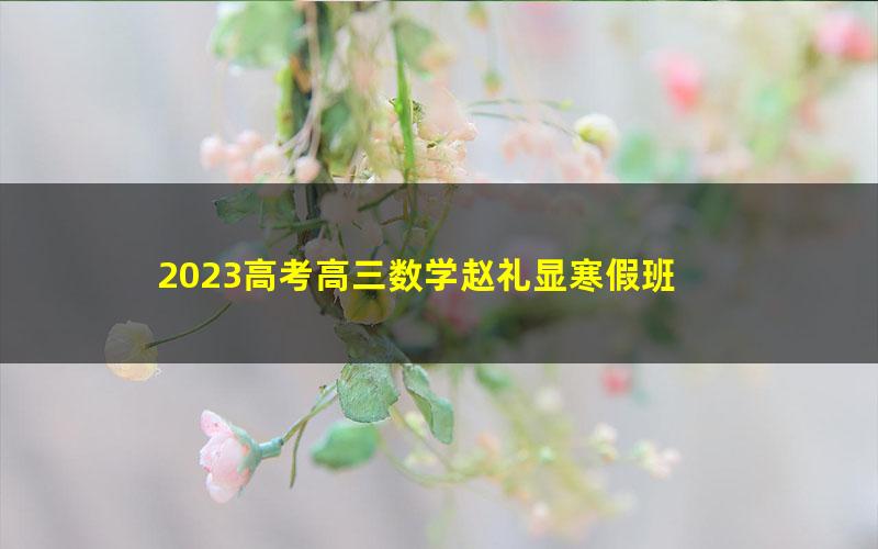 2023高考高三数学赵礼显寒假班 