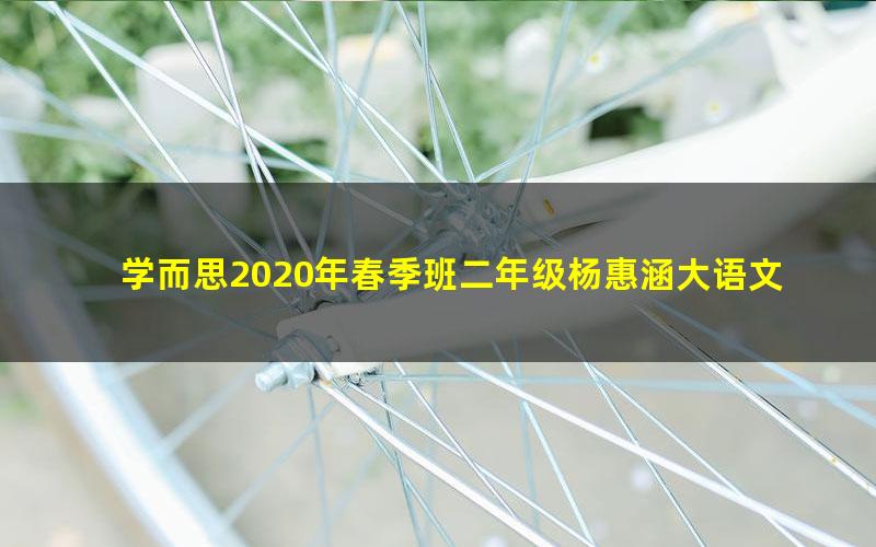 学而思2020年春季班二年级杨惠涵大语文直播班（高清视频）