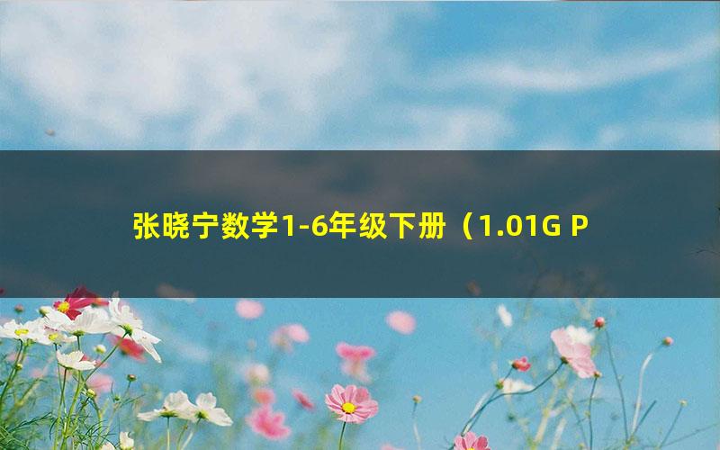 张晓宁数学1-6年级下册（1.01G PDF）