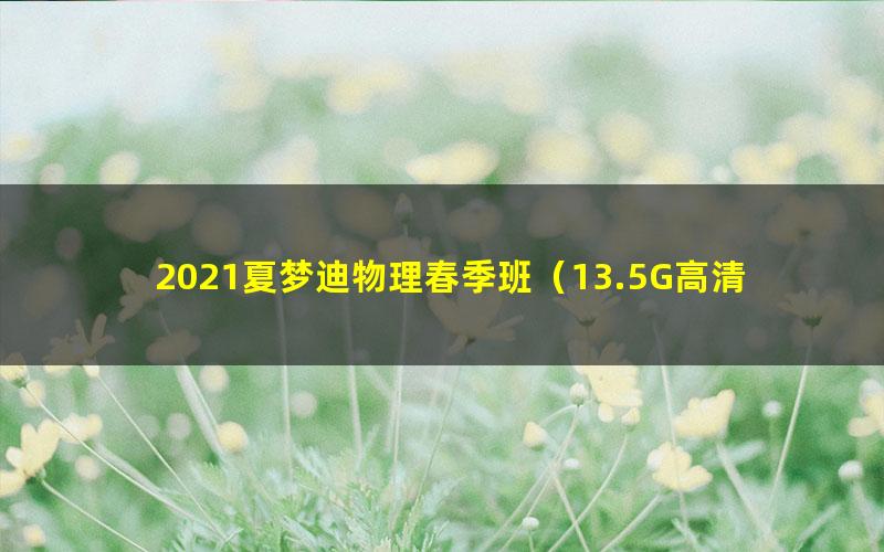 2021夏梦迪物理春季班（13.5G高清视频）