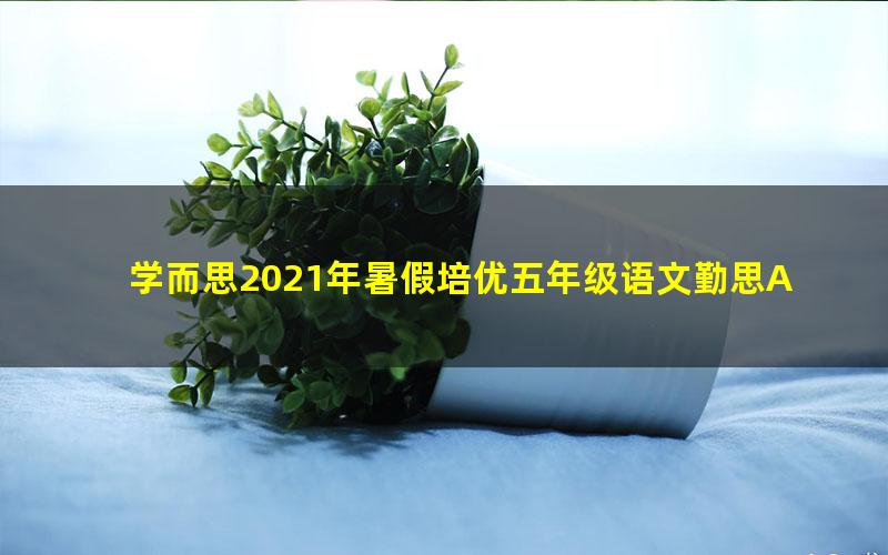 学而思2021年暑假培优五年级语文勤思A+在线陈照（完结）（14.5G高清视频）