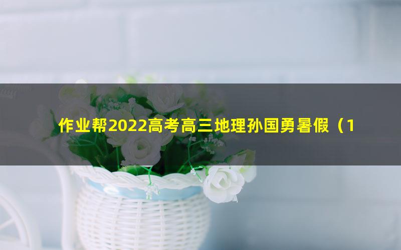 作业帮2022高考高三地理孙国勇暑假（14.6G高清视频）