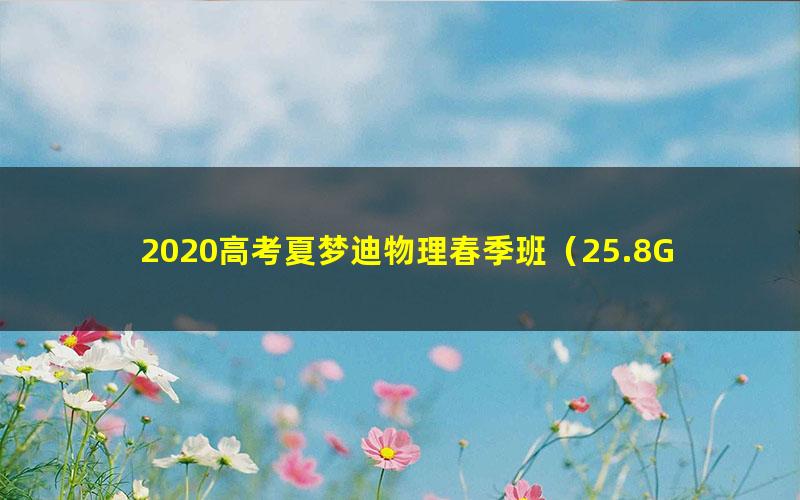 2020高考夏梦迪物理春季班（25.8G高清视频）