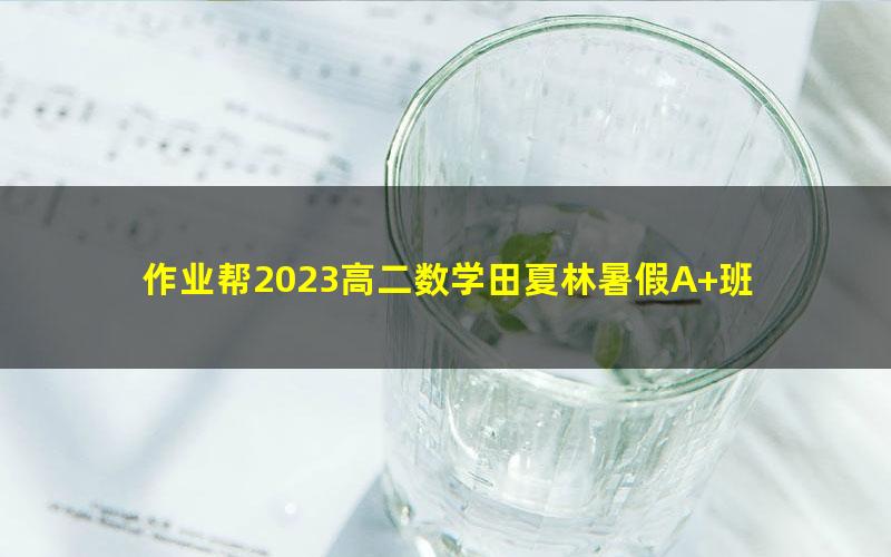 作业帮2023高二数学田夏林暑假A+班 