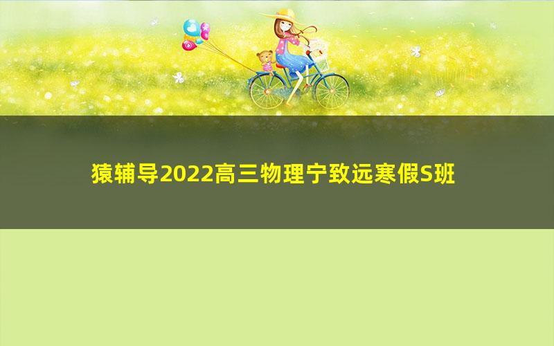 猿辅导2022高三物理宁致远寒假S班 