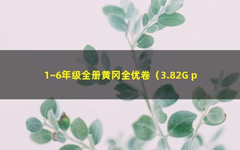 1~6年级全册黄冈全优卷（3.82G pdf文档）