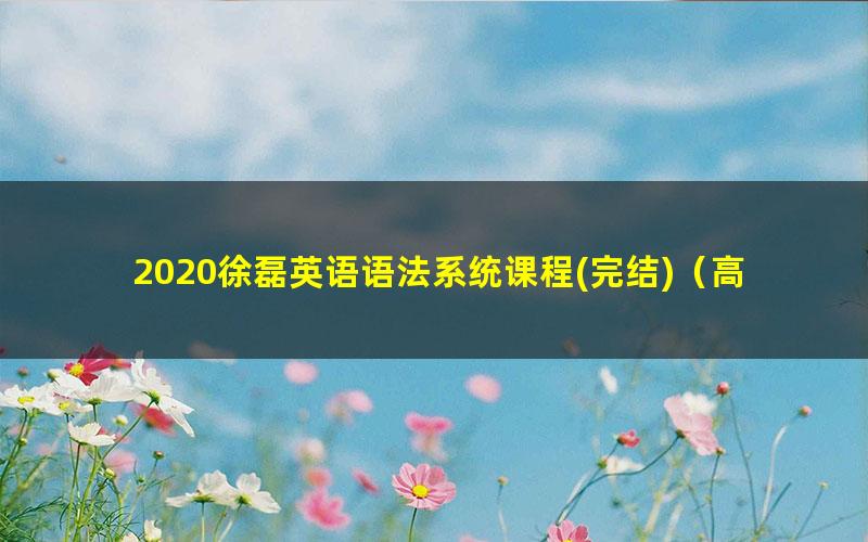 2020徐磊英语语法系统课程(完结)（高清视频）