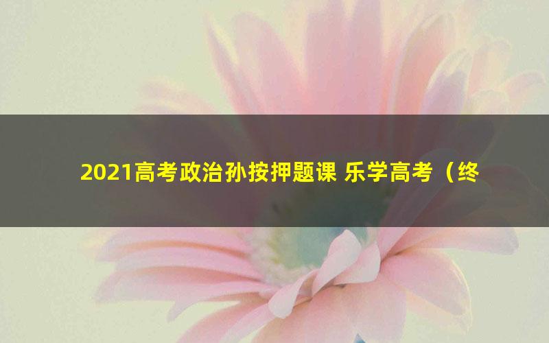 2021高考政治孙按押题课 乐学高考（终极预测）（高清视频）