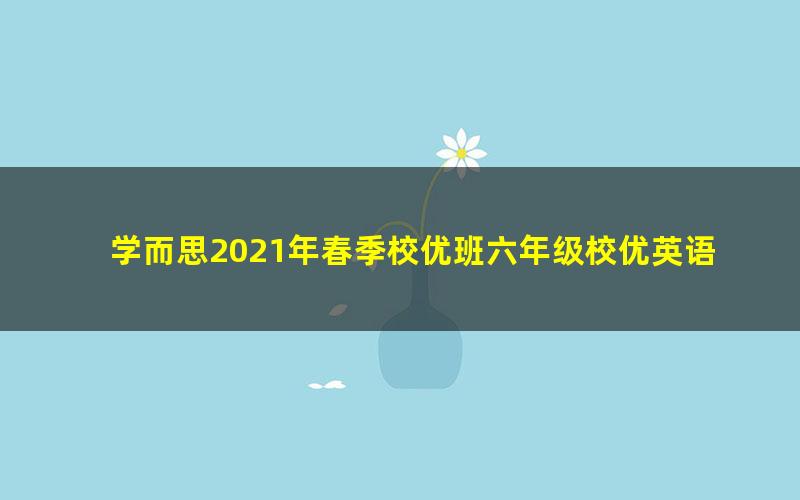 学而思2021年春季校优班六年级校优英语系统课总复习全国版李小聪（完结）（6.25G高清视频）