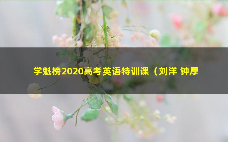 学魁榜2020高考英语特训课（刘洋 钟厚涛）