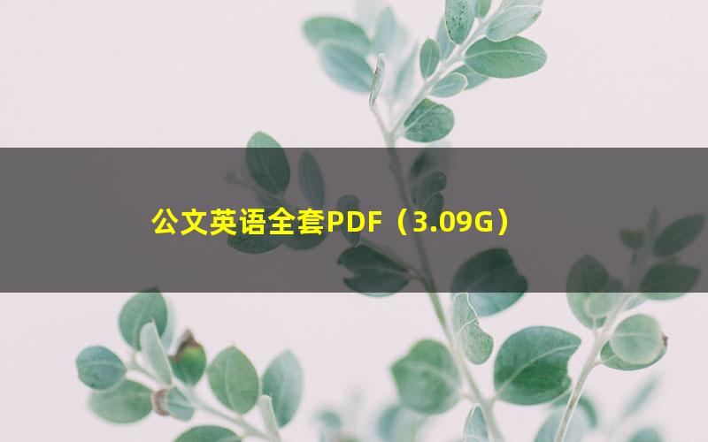 公文英语全套PDF（3.09G）