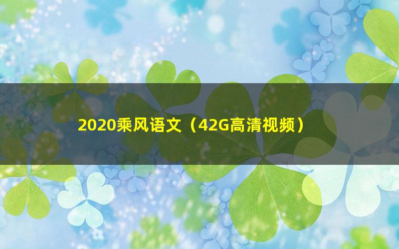 2020乘风语文（42G高清视频）