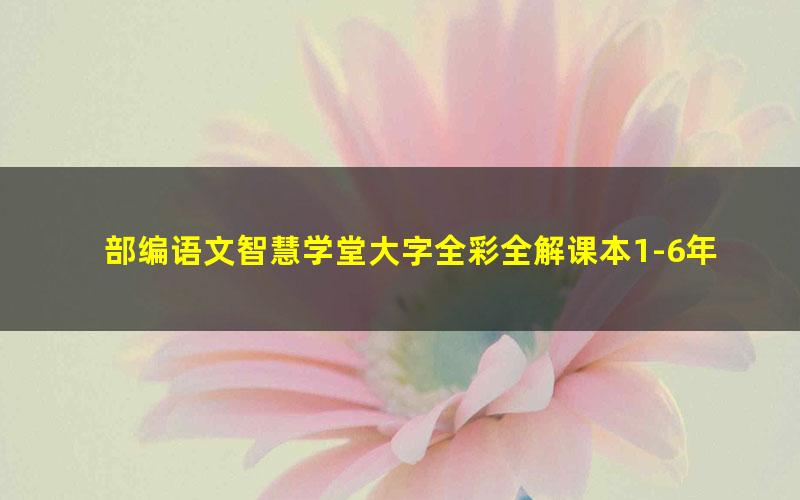 部编语文智慧学堂大字全彩全解课本1-6年级下册（1.24G PDF）