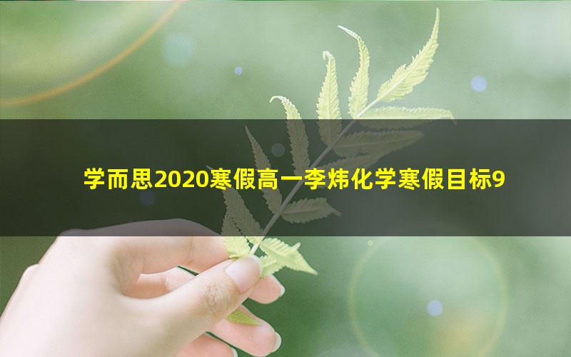 学而思2020寒假高一李炜化学寒假目标985班直播（课改）（完结）（2.77G高清视频）