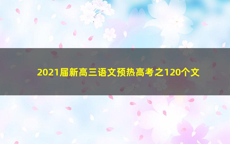 2021届新高三语文预热高考之120个文言实词精编（pdf打包）