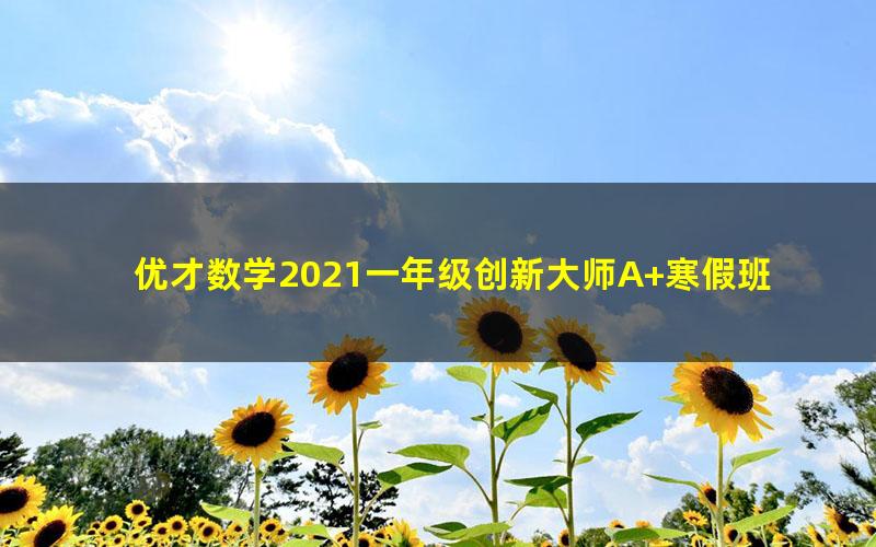 优才数学2021一年级创新大师A+寒假班（完结）（6.13G高清视频）