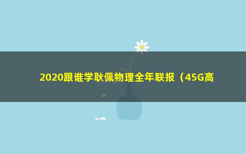 2020跟谁学耿佩物理全年联报（45G高清视频）