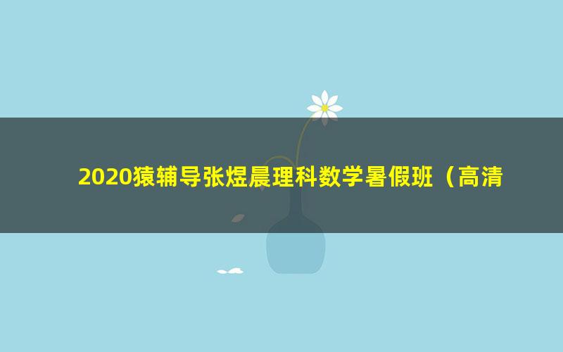 2020猿辅导张煜晨理科数学暑假班（高清视频）