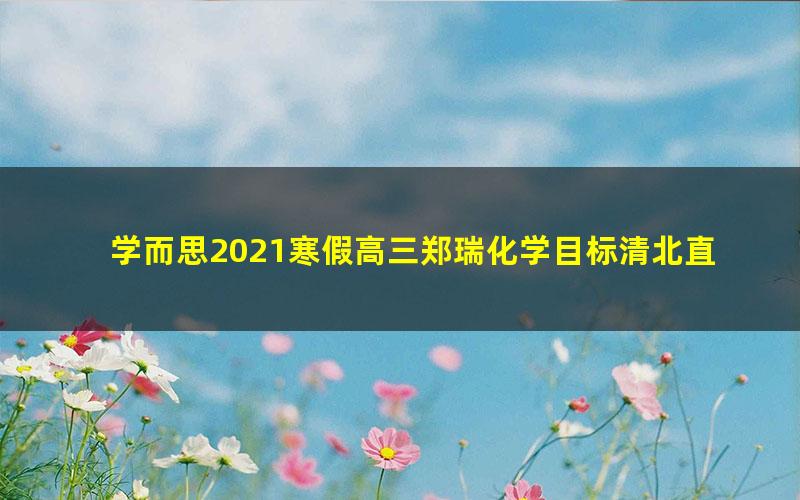 学而思2021寒假高三郑瑞化学目标清北直播班（完结）（5.53G高清视频）