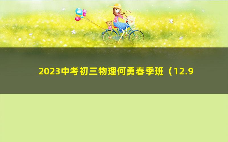 2023中考初三物理何勇春季班（12.9G高清视频）