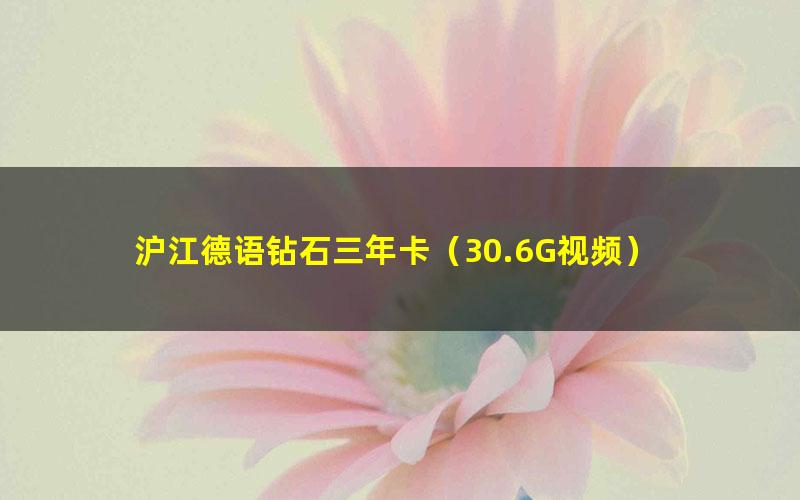 沪江德语钻石三年卡（30.6G视频）