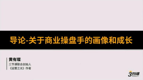 2020黄有璨《商业操盘手培养计划》（完结）（高清视频）