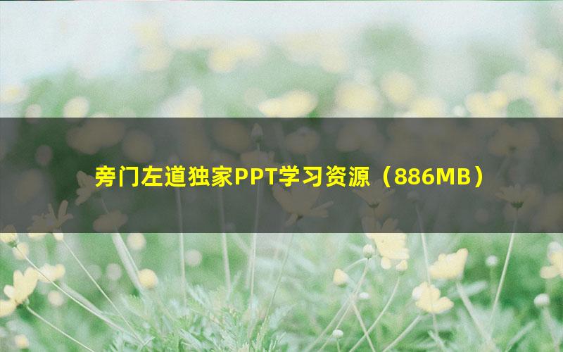 旁门左道独家PPT学习资源（886MB）