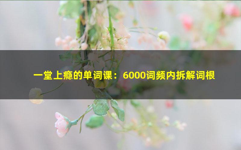 一堂上瘾的单词课：6000词频内拆解词根单词课（英语）