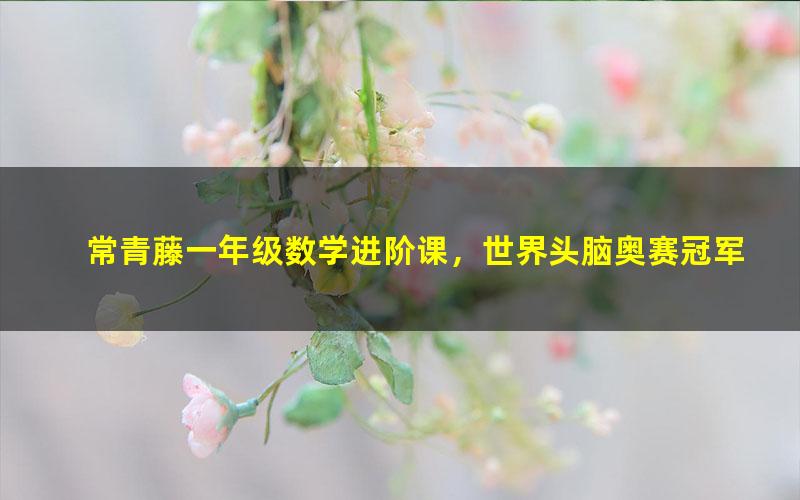 常青藤一年级数学进阶课，世界头脑奥赛冠军导师亲授（完结）