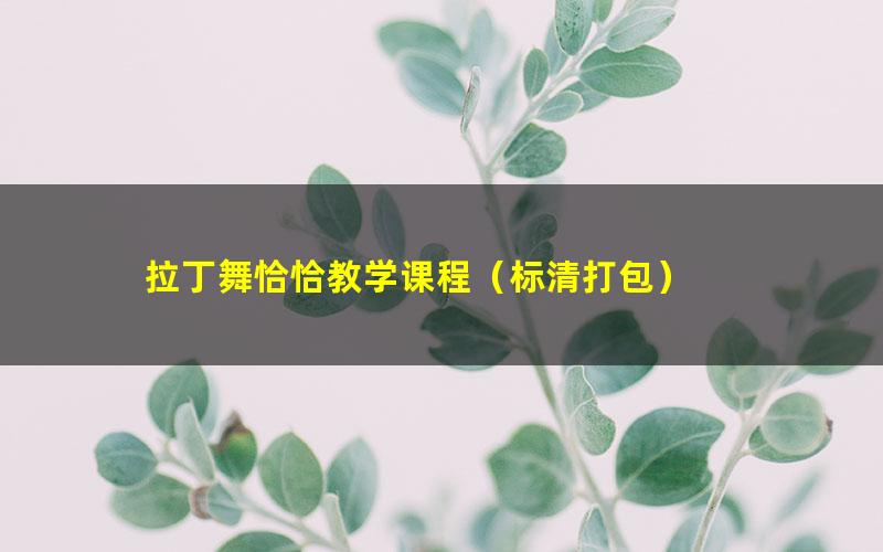 拉丁舞恰恰教学课程（标清打包）