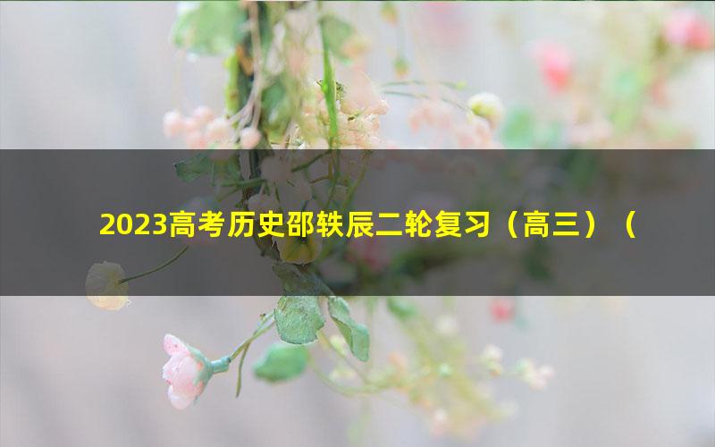 2023高考历史邵轶辰二轮复习（高三）（2.91G高清视频）