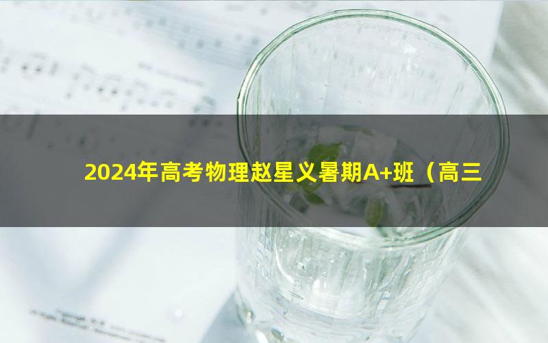 2024年高考物理赵星义暑期A+班（高三）（4.15G高清视频）