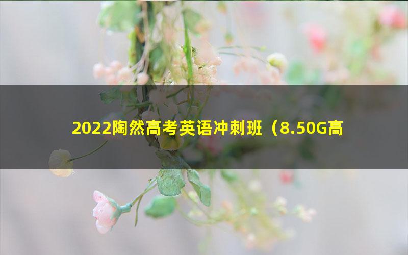 2022陶然高考英语冲刺班（8.50G高清视频）