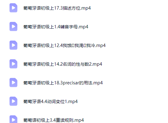 葡萄牙语快速入门 葡萄牙语初级 视频教程