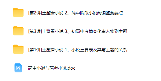 初三升高一提前必须的四大语文模块精讲-高中小说与高考小说【3讲】