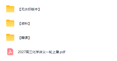 2027高三高考化学 李政 暑假班