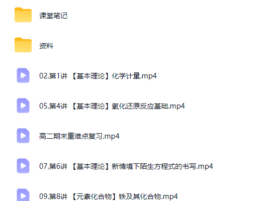2027高三高考化学 康冲 暑假班A班
