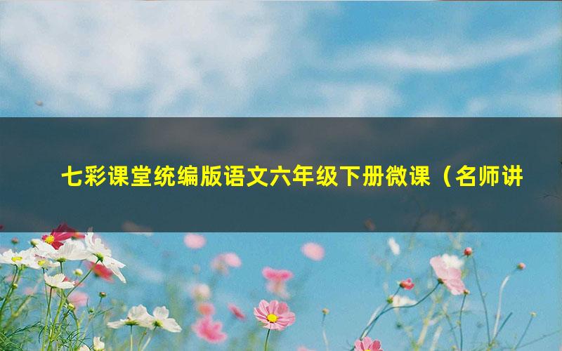 七彩课堂统编版语文六年级下册微课（名师讲重点、口语交际、习作微课）